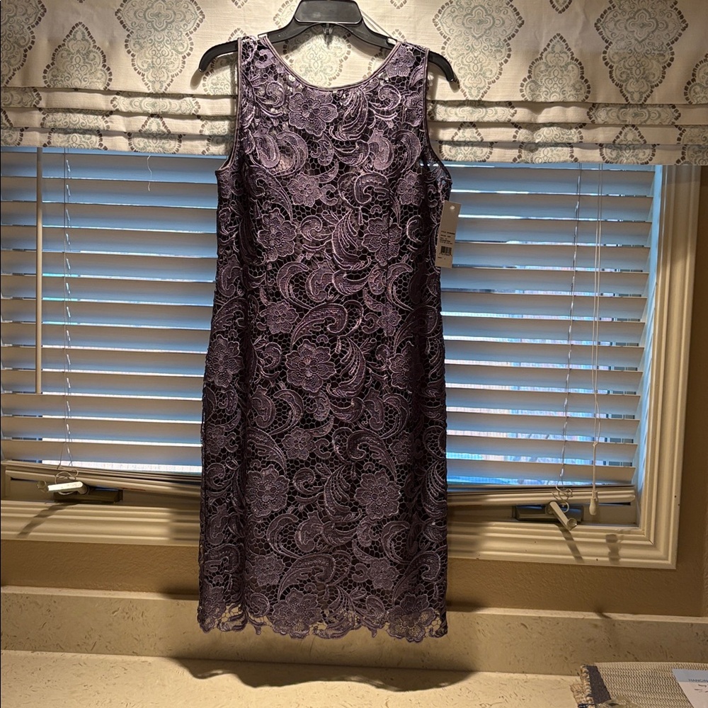 Adrianna Papell Lavender Lace Dress